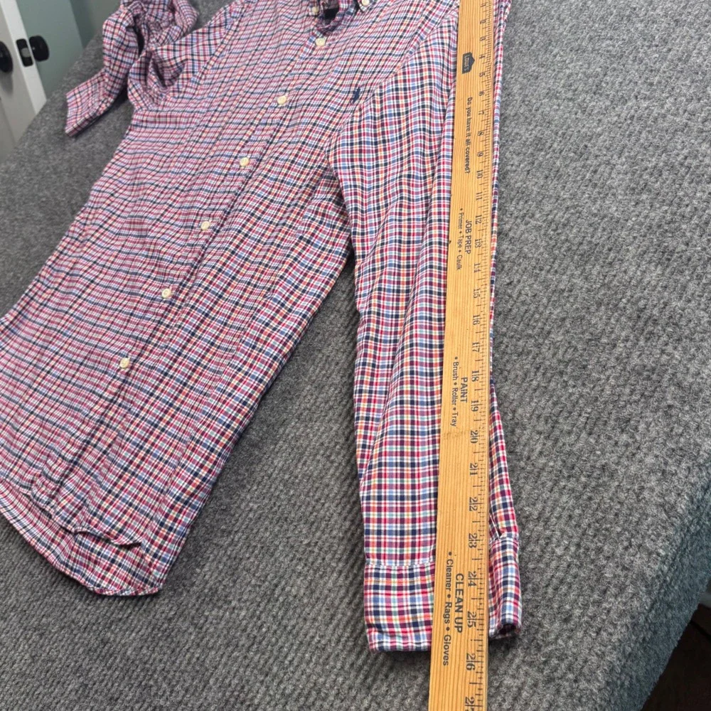 Ralph Lauren Button Down Shirt Mens Large Multi Color Plaid Long Sleeve Preppy‎